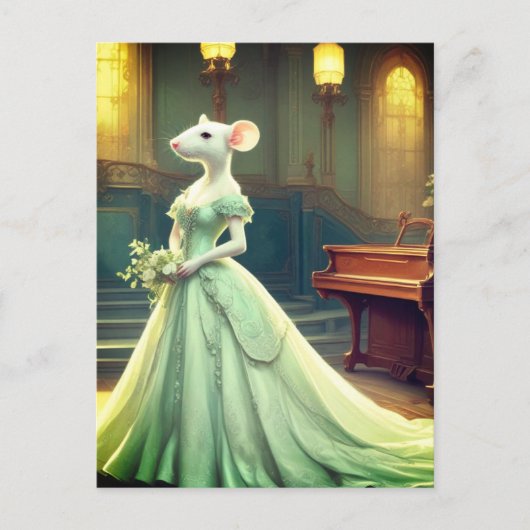 Mouse Wearing Fancy Gown ポストカード (正面)