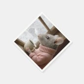 Mouse With a Cup of Coffee スタンダードカクテルナプキン (角)