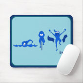 mousepadのための青の三漫画のロゴ マウスパッド (マウス)