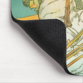 Mousepadミュシャのアールヌーボーモンテカルロの女性 マウスパッド (コーナー)