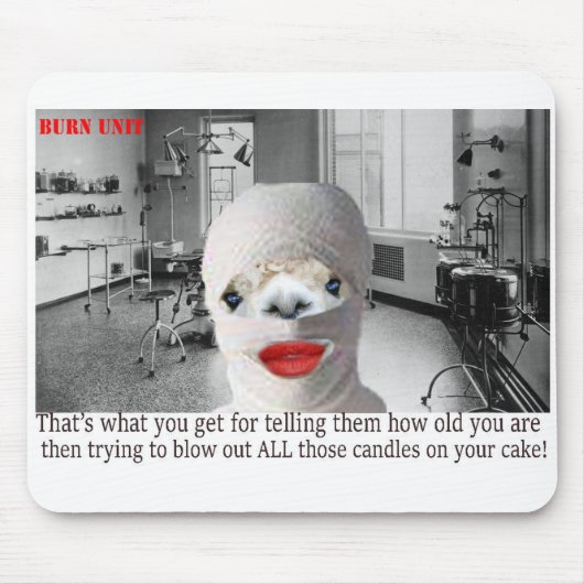 mousepad.ハッピーバースデー.アルパカ マウスパッド (正面)