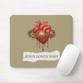 Mousepad Cristão com Frase "Jesus Loves You" マウスパッド (マウス)