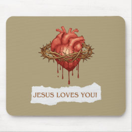 Mousepad Cristão com Frase "Jesus Loves You" マウスパッド