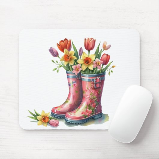 Mousepad-Hello Spring Floral Mouse Pad マウスパッド (マウス)
