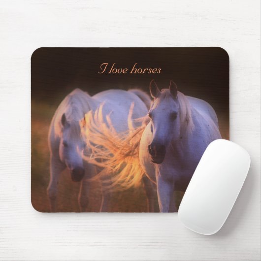 Mousepad - I love horses マウスパッド (マウス)