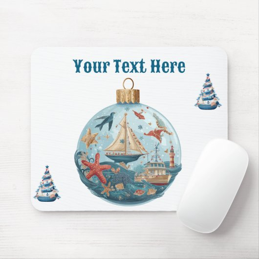 Mousepad Nautical Christmas マウスパッド (マウス)
