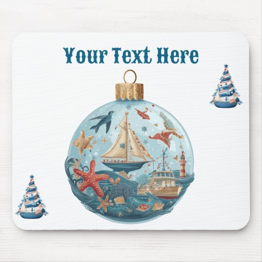 Mousepad Nautical Christmas マウスパッド (正面)