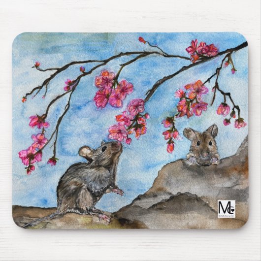 Mousepad Original Watercolor Design マウスパッド (正面)