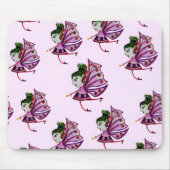 Mousepad pink mushroom fairies design  マウスパッド (正面)