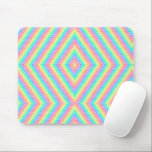 Mousepad with a colorful, psychedelic design  マウスパッド<br><div class="desc">Mousepad with a colorful,  psychedelic design featuring concentric,  radiating diamond shapes in bright rainbow hues,  evoking a vibrant,  energetic feel.</div>