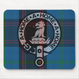 Mousepad with Clan Home Crest and Ancient Tartan マウスパッド