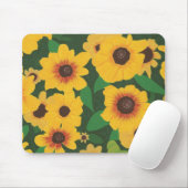 mousepadsで絵を描く黄色いヒマワリのパッチ マウスパッド (マウス)