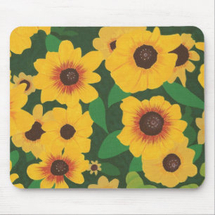 mousepadsで絵を描く黄色いヒマワリのパッチ マウスパッド