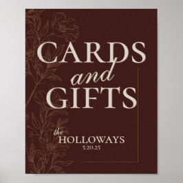 Mousse Brown Wedding Bridal Shower Cards and Gifts ポスター