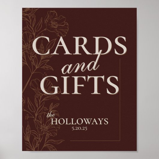 Mousse Brown Wedding Bridal Shower Cards and Gifts ポスター (正面)
