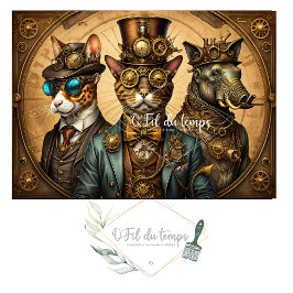 Mousseline Animal trio Steampunk Hat Tissue paper 薄葉紙