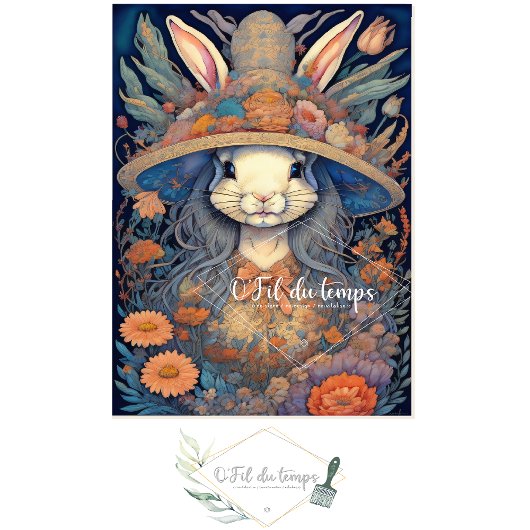 Mousseline Cute Bunny Flower hat V4 Tissue paper 薄葉紙