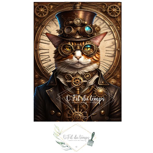 Mousseline Cute Cat Steampunk Hat Tissue paper 薄葉紙