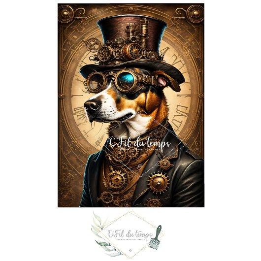 Mousseline Cute Dog Steampunk Hat Tissue paper 薄葉紙