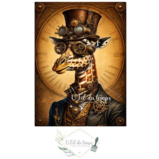 Mousseline Cute Girafe Steampunk Hat Tissue paper 薄葉紙