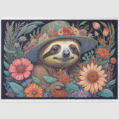 Mousseline Cute Sloth & Flower Hat v6 Tissue paper 薄葉紙 (正面)