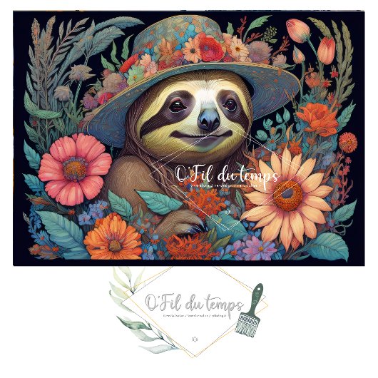Mousseline Cute Sloth & Flower Hat v6 Tissue paper 薄葉紙