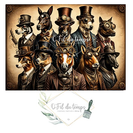 Mousseline Dog Family Steampunk Hat Tissue paper 薄葉紙