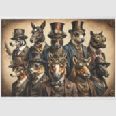 Mousseline Dog Family Steampunk Hat Tissue paper 薄葉紙 (正面)
