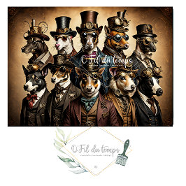 Mousseline Dogs Steampunk Hat Tissue paper 薄葉紙