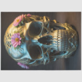 Mousseline Floral skull v3 Steampunk tissue paper 薄葉紙 (正面)