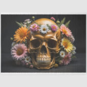 Mousseline Floral skull v7 Steampunk tissue paper 薄葉紙 (正面)