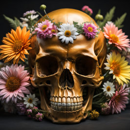 Mousseline Floral skull v7 Steampunk tissue paper 薄葉紙