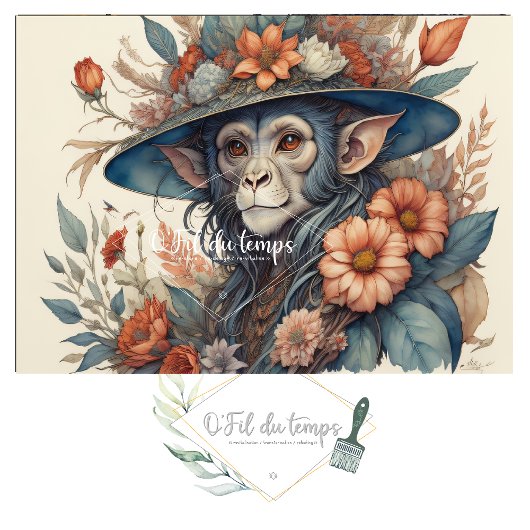 Mousseline Flower Hat  cute chimp v12 Tissue paper 薄葉紙