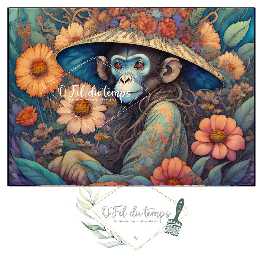 Mousseline Flower Hat  cute chimp v13 Tissue paper 薄葉紙