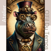 Mousseline Hippopotamus Steampunk Hat Tissue paper 薄葉紙