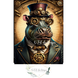 Mousseline Hippopotamus Steampunk Hat Tissue paper 薄葉紙