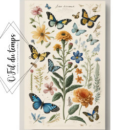 MOUSSELINE PAPIER  Fleurs d'été v2 Tissue paper  薄葉紙