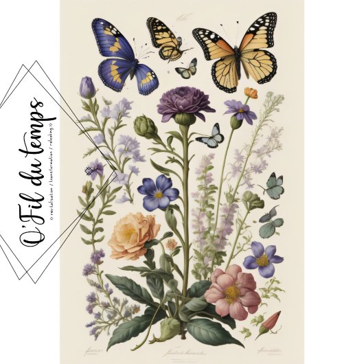 MOUSSELINE PAPIER Fleurs d'été v3 Tissue paper 薄葉紙