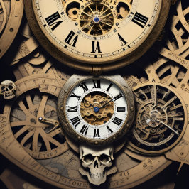 Mousseline Steampunk watches skulls Tissue paper 薄葉紙