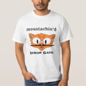 moustachioマンガユーモアのあるーの口ひげ猫 tシャツ (正面)