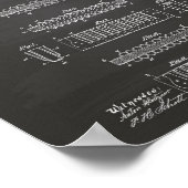 Mouth Harmonica 1900特許芸術Chalkboard ポスター (角)