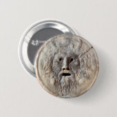 Mouth of Truth - La Bocca della Verità, Rome Italy 缶バッジ (正面&裏面)