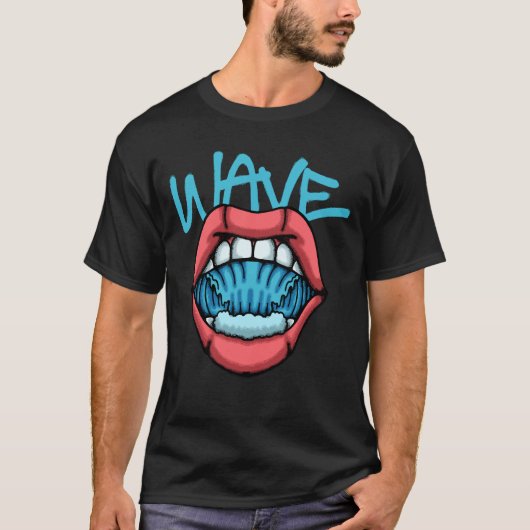 Mouth With Waves Inside streetwear  Tシャツ (正面)