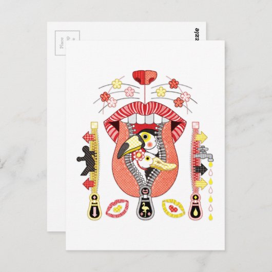 Mouth zipper exit and entrance ポストカード (正面/裏面)