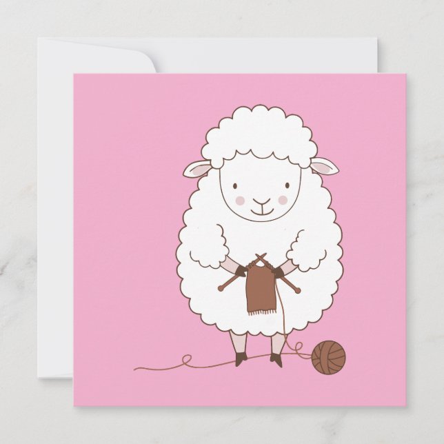 Mouton Mignon qui Tricote de la Laine Marron (正面)