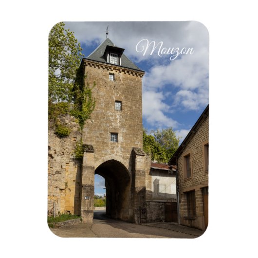 Mouzon Medieval Gatehouse, France マグネット (縦)