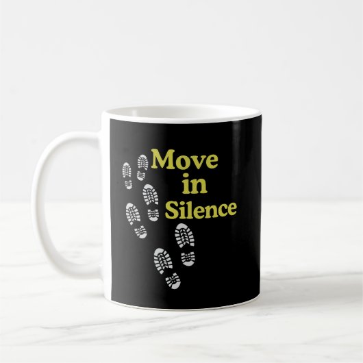 Move in Silence Inspirational Mug – Quiet Strength コーヒーマグカップ (左)
