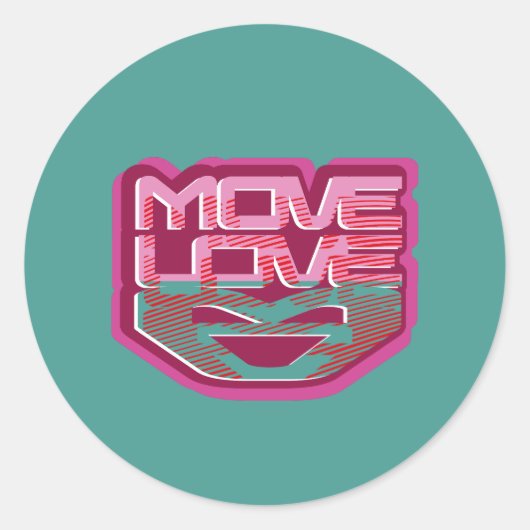 MOVE LOVE (MUEVE EL AMOR) BY MASANSER ラウンドシール (正面)