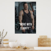 Move With Clarity Fitness Quote Poster ポスター (キッチン)