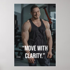 Move With Clarity Fitness Quote Poster ポスター